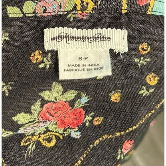 Kimichi‎  Blue Saturday Cropped Tie Front Top Fairy core Y2K Small Linen Blend - Picture 7 of 7